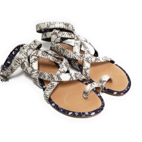Cabi New Athena Strappy Gladiator Sandals Python Snakeskin Print #6002 Size 7 - Picture 2 of 9